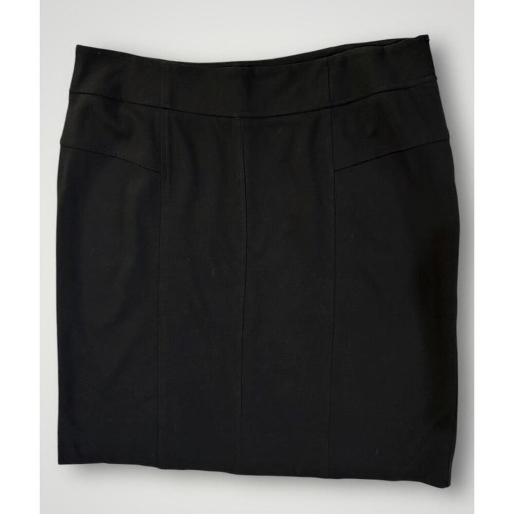 Chico's Skirt Size 3 Ponte Knit Black Rayon Blend Straight Comfortable 14 16